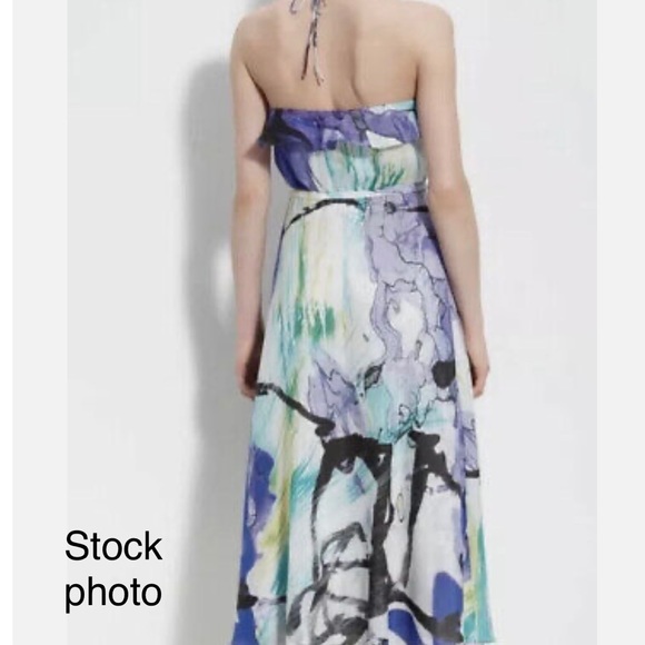 LEIFSDOTTIR ABSTRACT FLORAL PRINT STRAPLESS MIDI DRESS - Picture 2 of 16